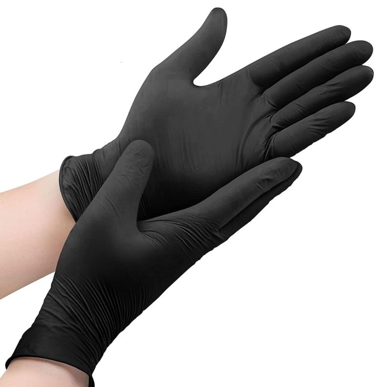 nitrile black gloves large