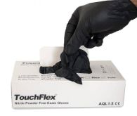 Large Black Powder Free Nitrile Disposable Gloves - Box of 100